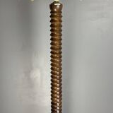 Brutalist midcentury wood turned cocoon floor lamp