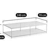 Table basse extra large en verre ampm