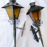 Pair of large metal sconces