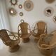 4 swivel basket chairs in bamboo and rattan