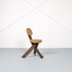 Original set of 4 tripod chairs by Frida Minet and Adrien Audoux, 1950s, France