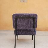 Vintage modernist metal foot armchair