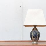 Vintage Dutch Delft blue table lamp by Zenith, Gouda