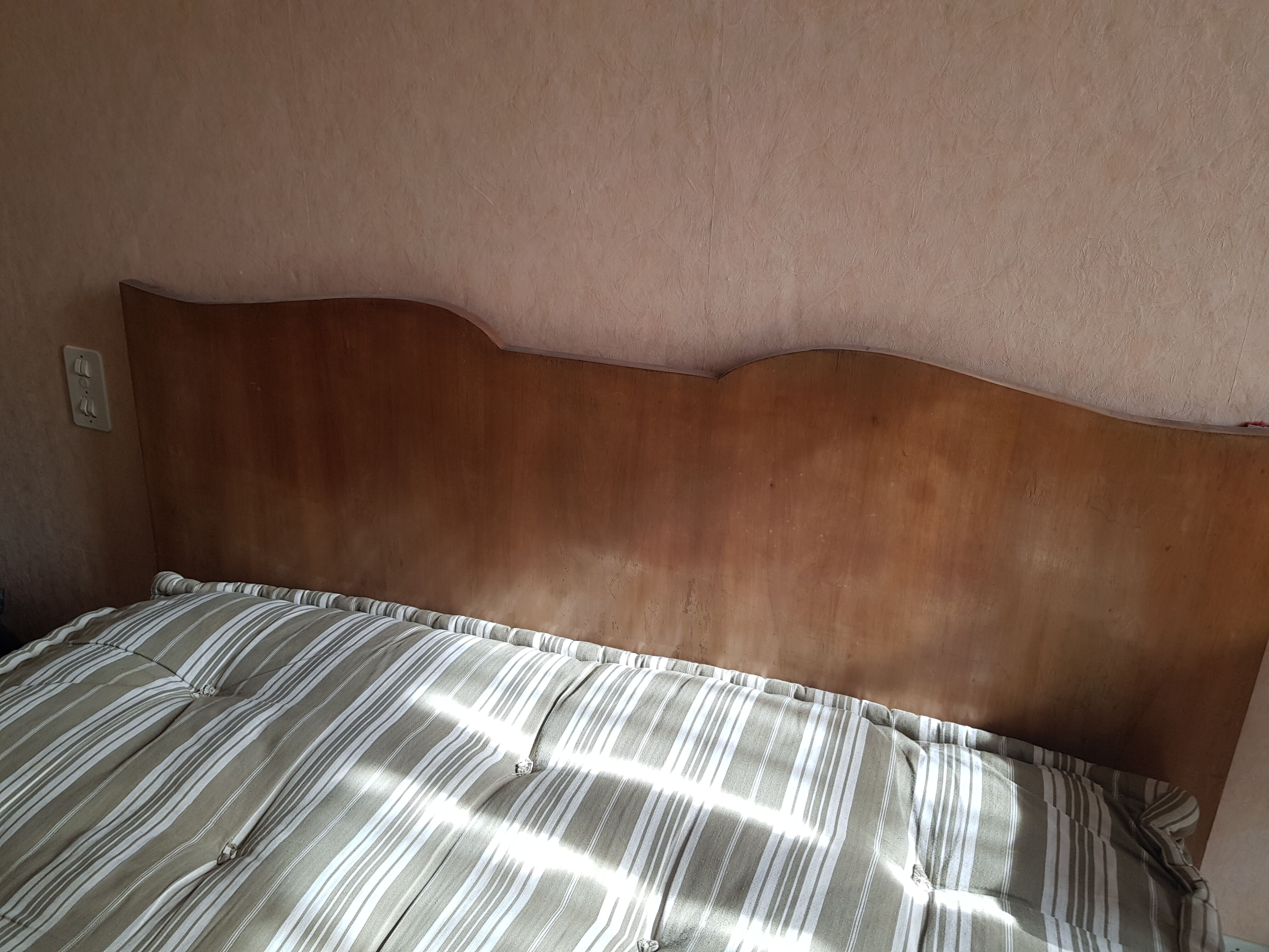 Bed frame with headboard whiskers