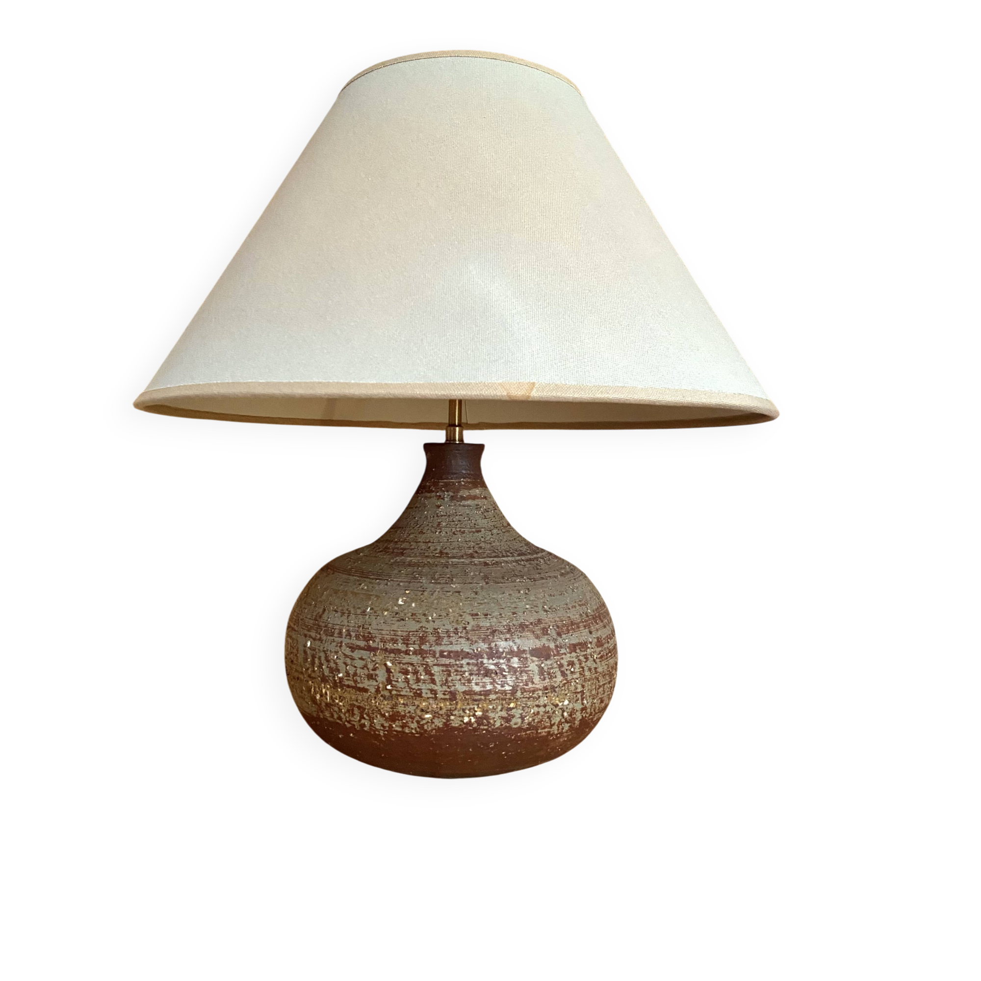 J. Pouchain lamp, fabric shade 1960