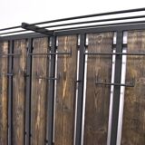 Porte-manteau vintage en métal et bois avec étagère à chapeaux, années 1970