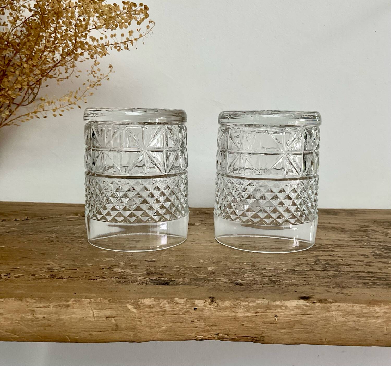 4 vintage whiskey glasses