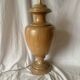 Large vintage lamp base in solid wood and chrome metal