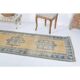 Vintage Turkish hand-knotted wool cotton yellow runner 78x340