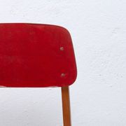 Mid-century colour chair, vintage wooden accent seating, 1960s