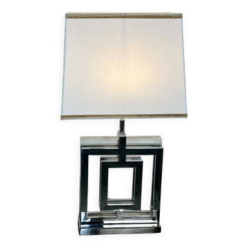 Lampe style Art déco en aluminium chromé et altuglas, années 2000