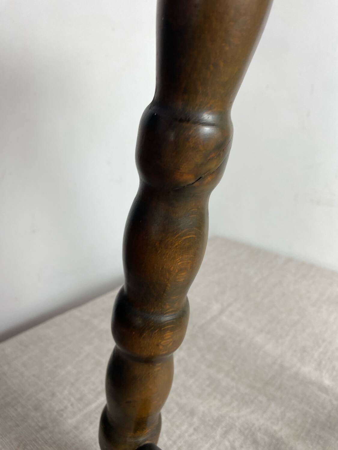 Turned wooden stool