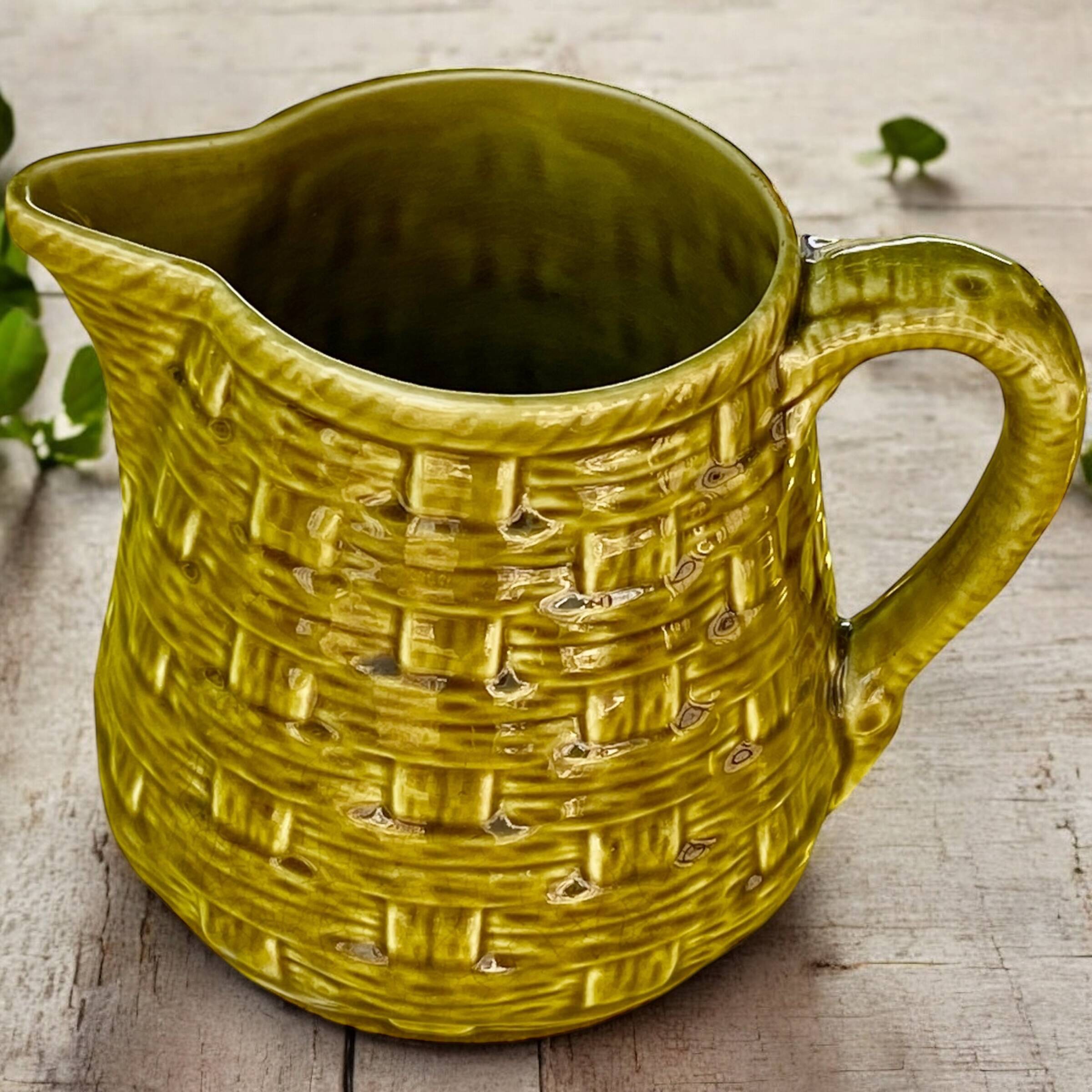 Vintage Digoin Sarreguemines earthenware pitcher - perfect condition