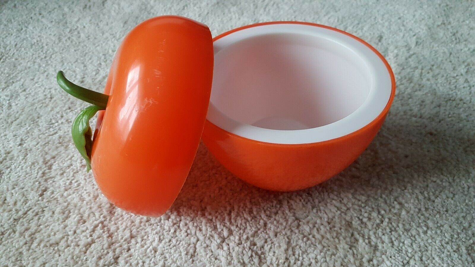 60's sixties vintage orange ice cream bucket