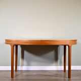Midcentury oblong teak extending table by Nathan