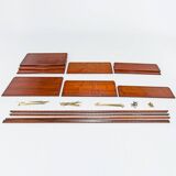 Danish Shelving System Bookcase in Teak & Brass, 1960's