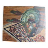 Huile sur panneau nature morte orientalisante