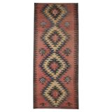 Vintage rugs wool kilim geometric rust carpet traditional flat-woven kilim rug