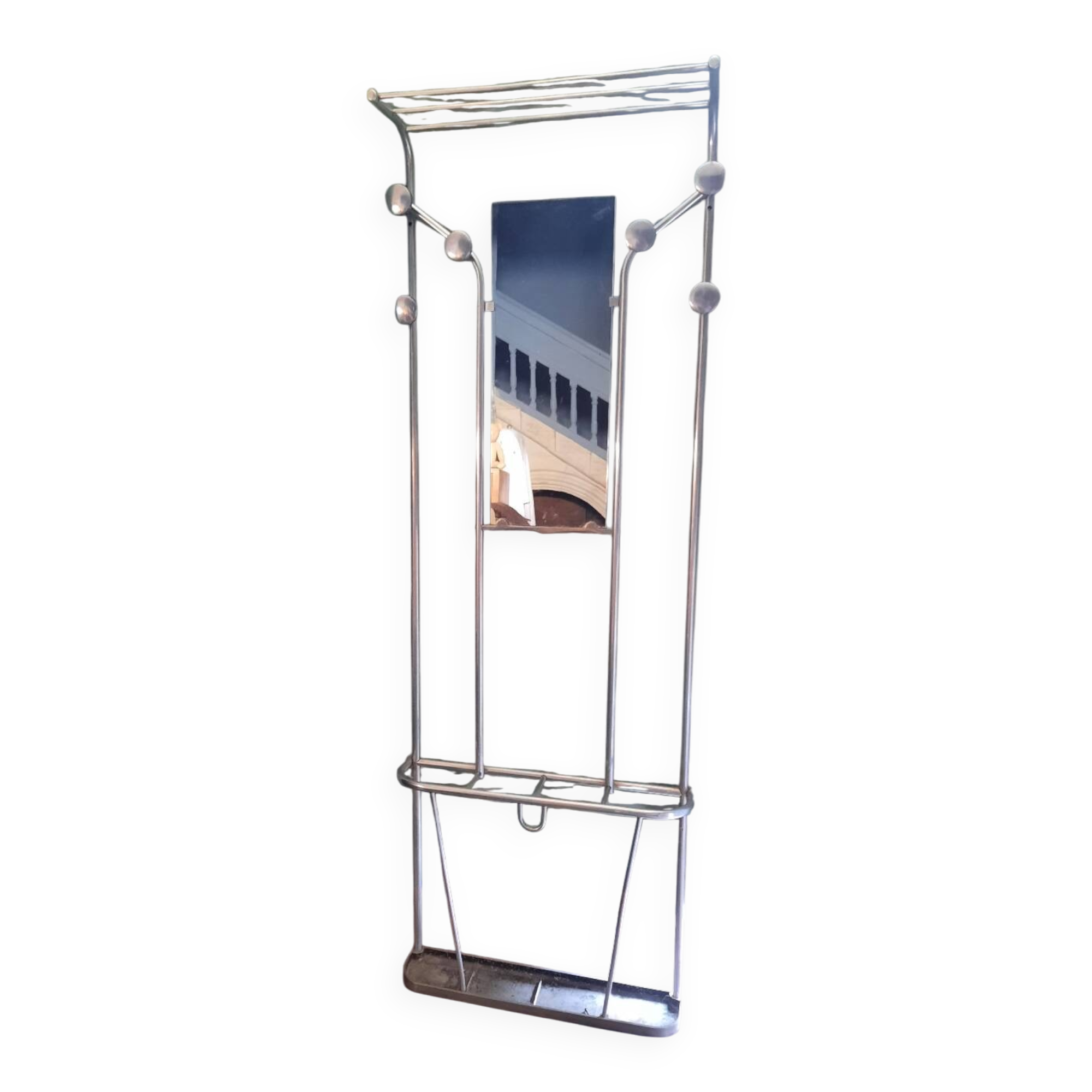Aluminum floor coat rack