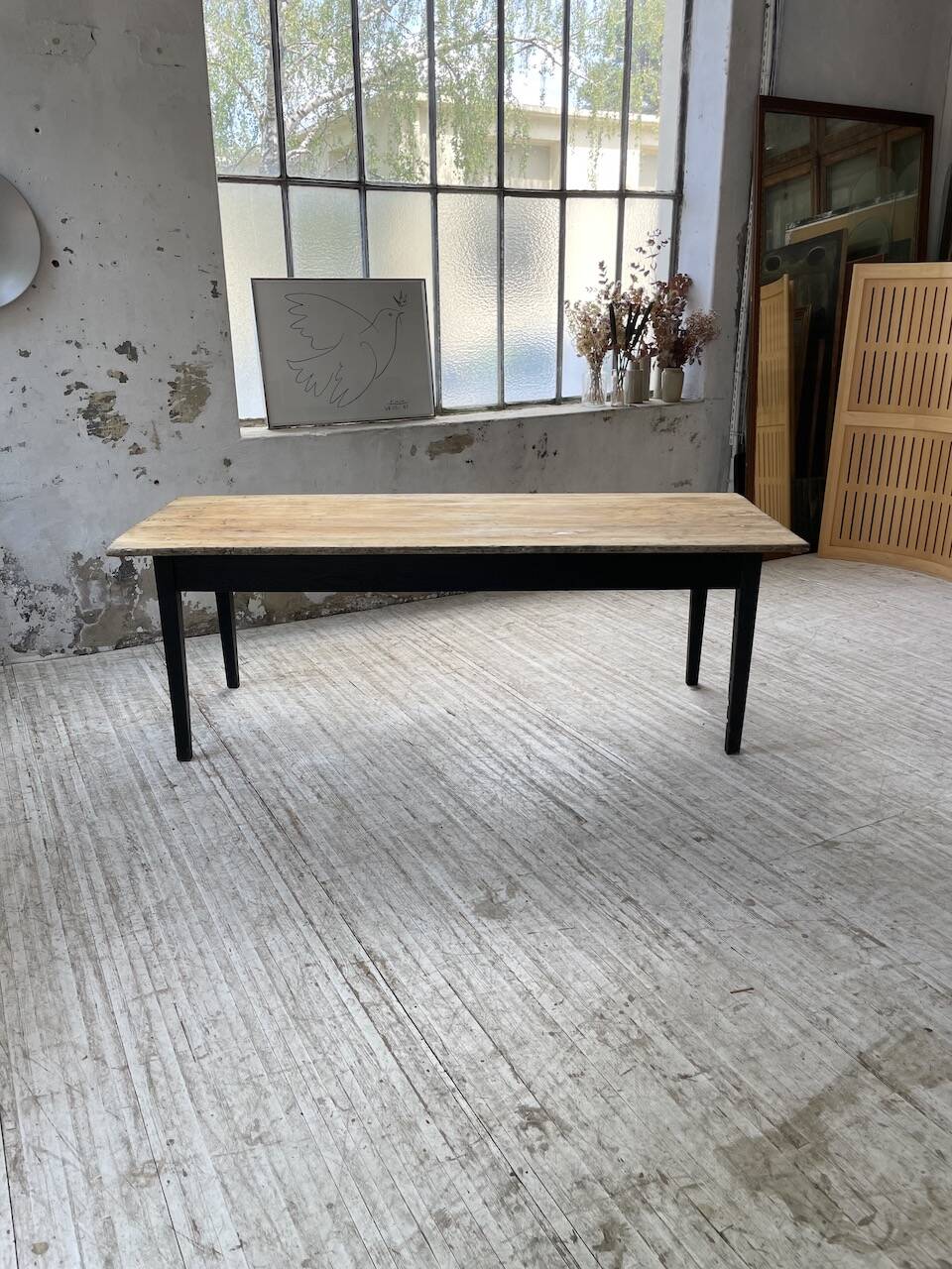 2m pine and oak farmhouse table