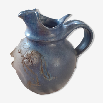 Pitcher in enamelled sandstone and matte