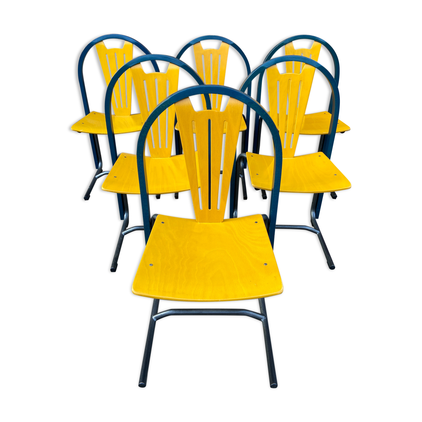 Set of 6 vintage chairs design lounge by Baumann, 1980-90s