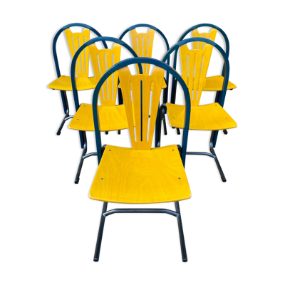 Set de 6 chaises vintage design lounge par Baumann, année 1980-90s