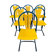 Set of 6 vintage chairs design lounge by Baumann, 1980-90s