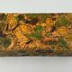Grave box 1900 pyrogravure with butterfly decoration bunch of grapes