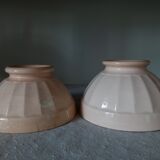2 bowls Digoin Sarreguemines pink beige