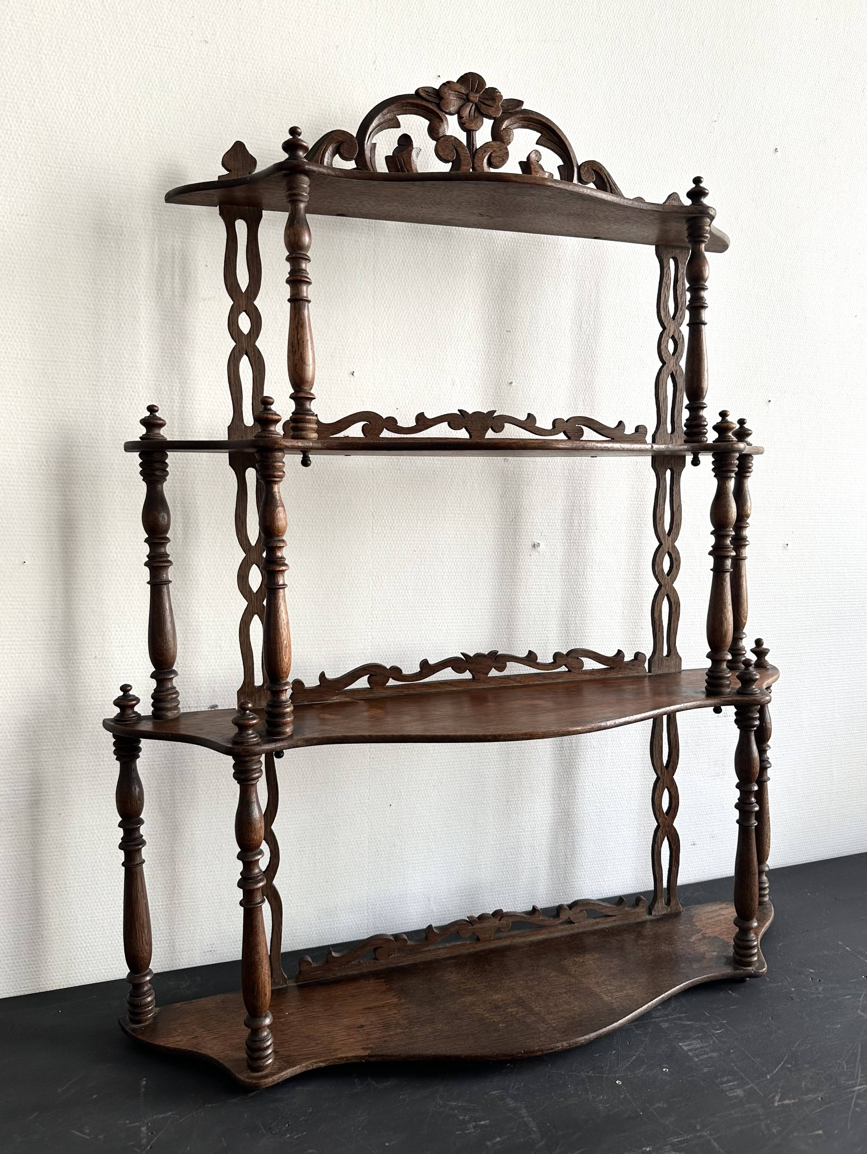 Large Napoleon III turned wood shelf, France 19th century
