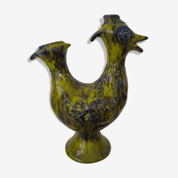 Vase coq poule en céramique années 60