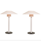 Cini Boeri, 2 Pink glass "Chiara" Table Lamp, Venini Murano, Italy, 1984