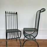 Set of 2 old chairs of square 1900