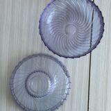 saladier en verre cristal violet