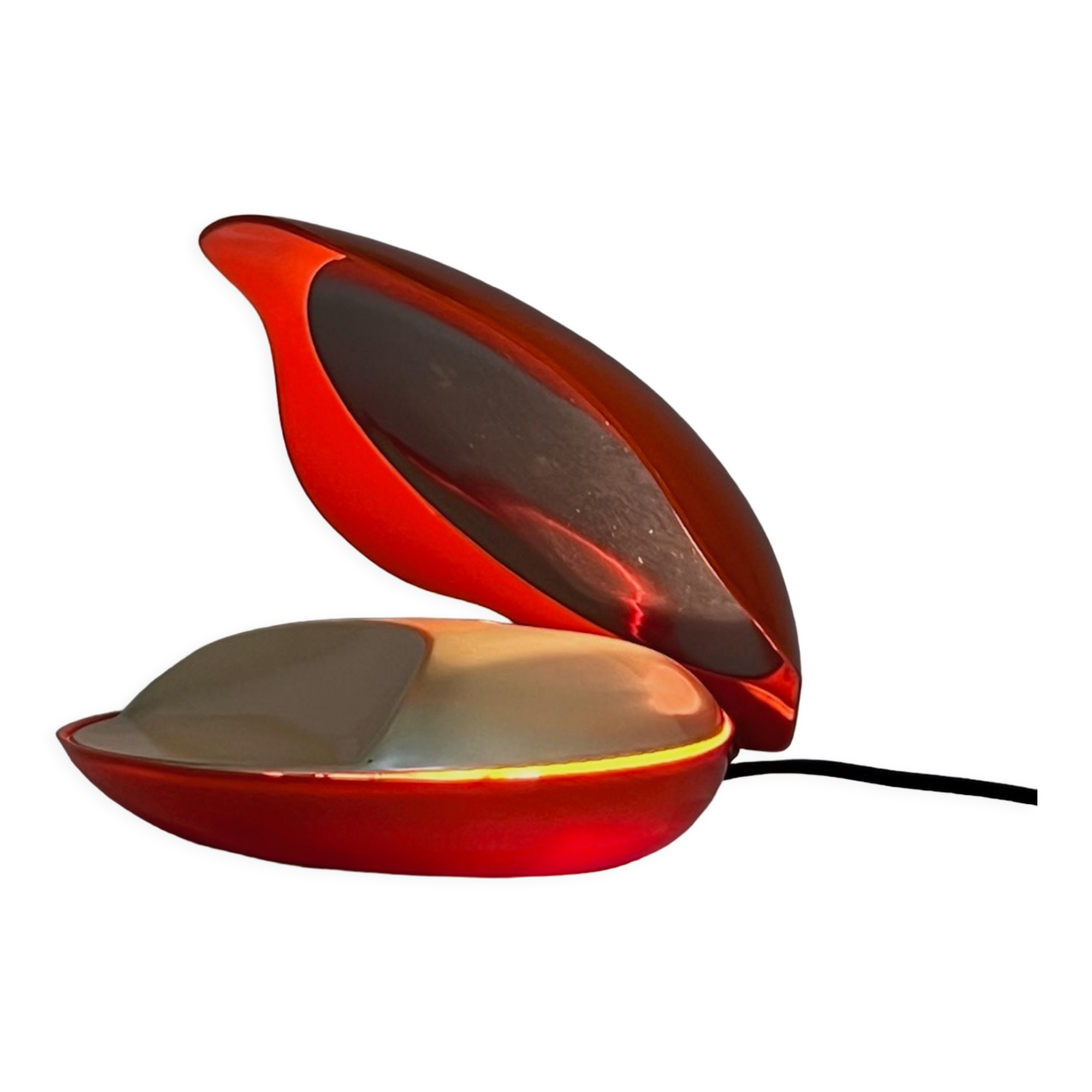 Space age orange lamp oyster by gamma3, 70s
