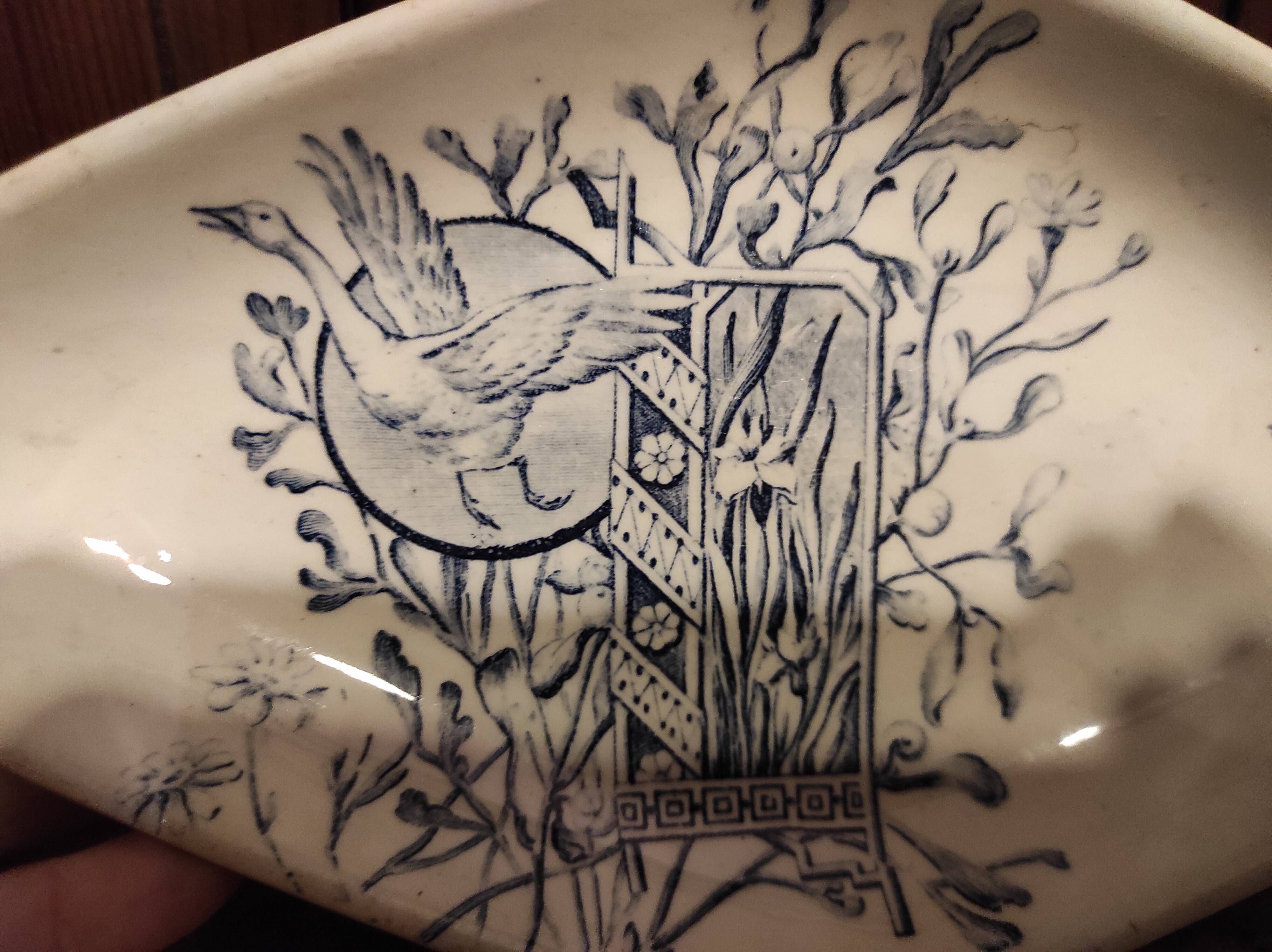 Beautiful large vintage French serving plate by R. Lafitte. General Depot, Terre de Fer, Salins.