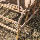 Old vintage rattan lounge chair