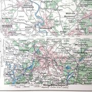 Old map of Germany 43x43cm from 1950