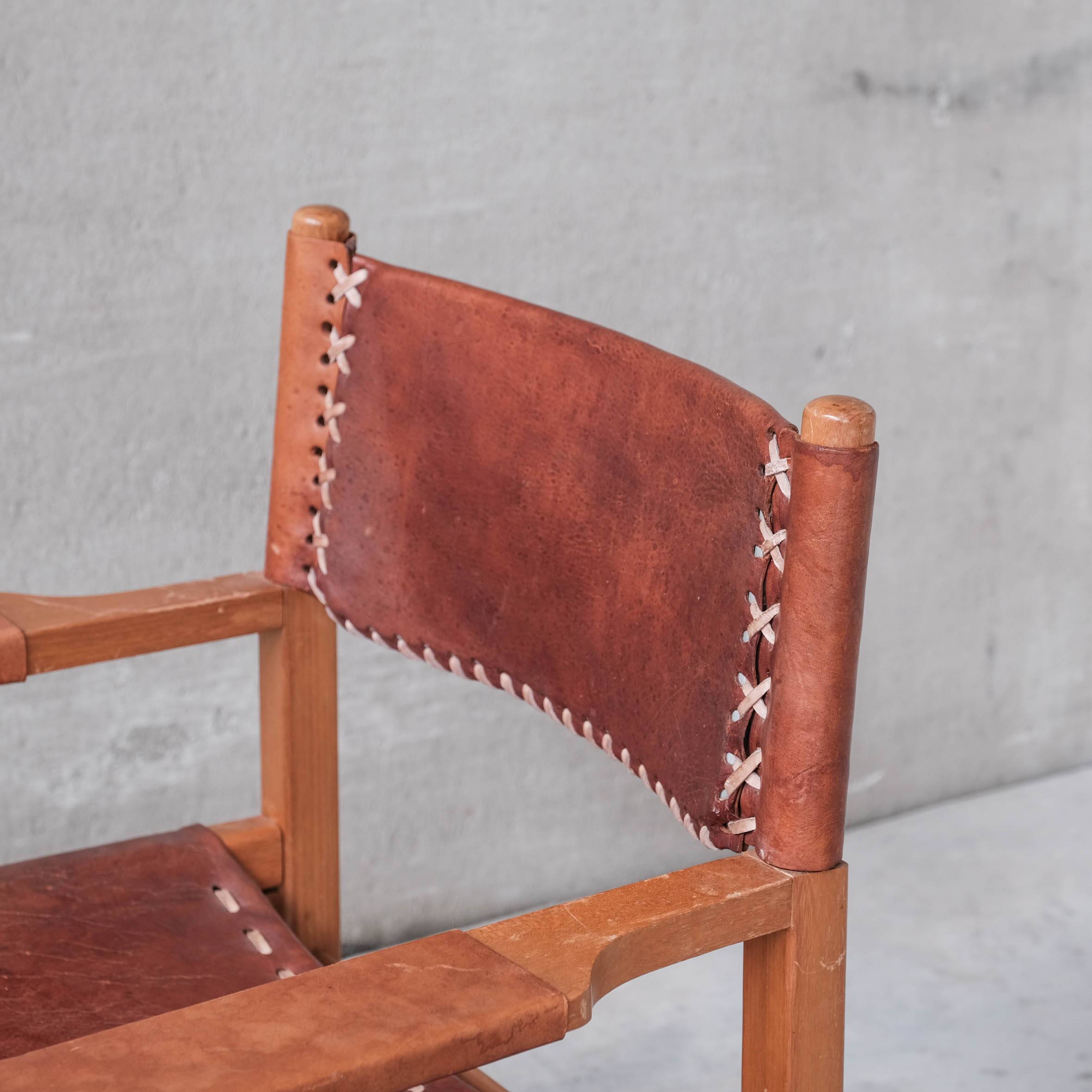 Pair of Mid-Century French Leather Armchairs