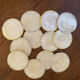 Set of 12 coasters in mother-of-pearl and gilded metal