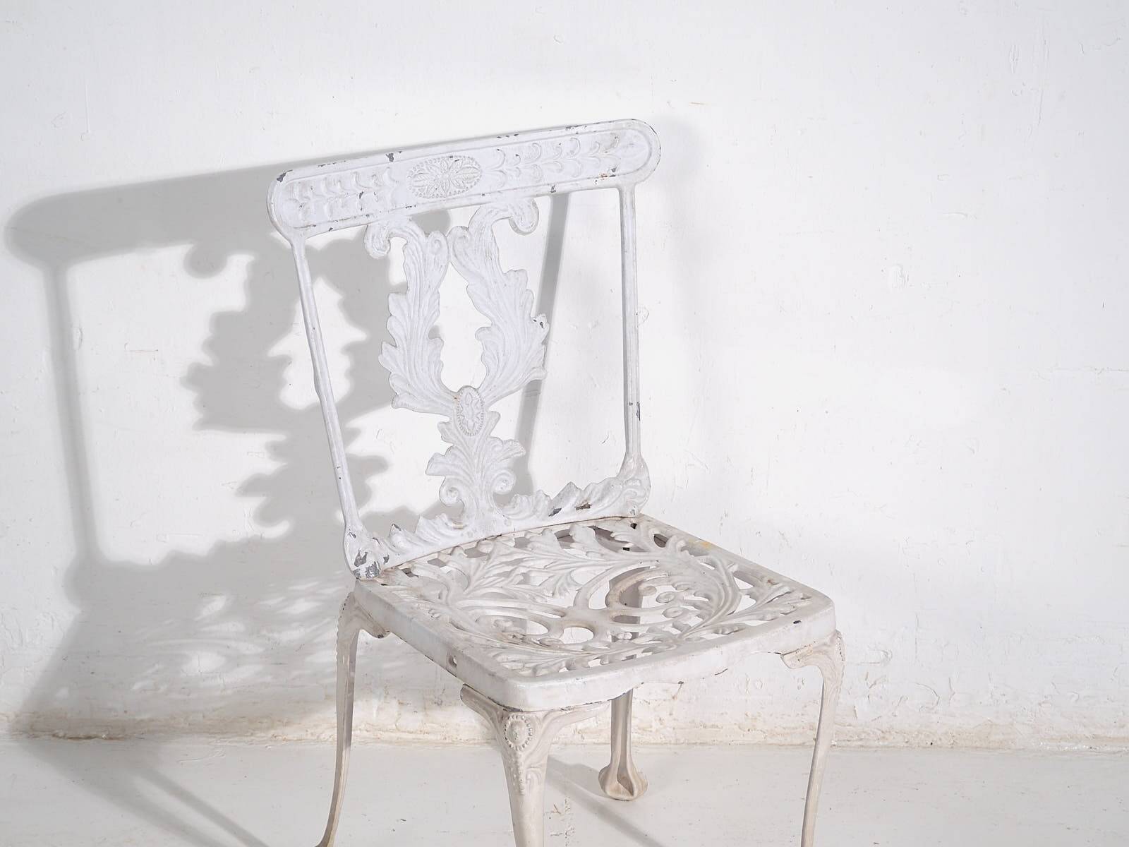 Vintage White Garden Chair (c.1950) #6