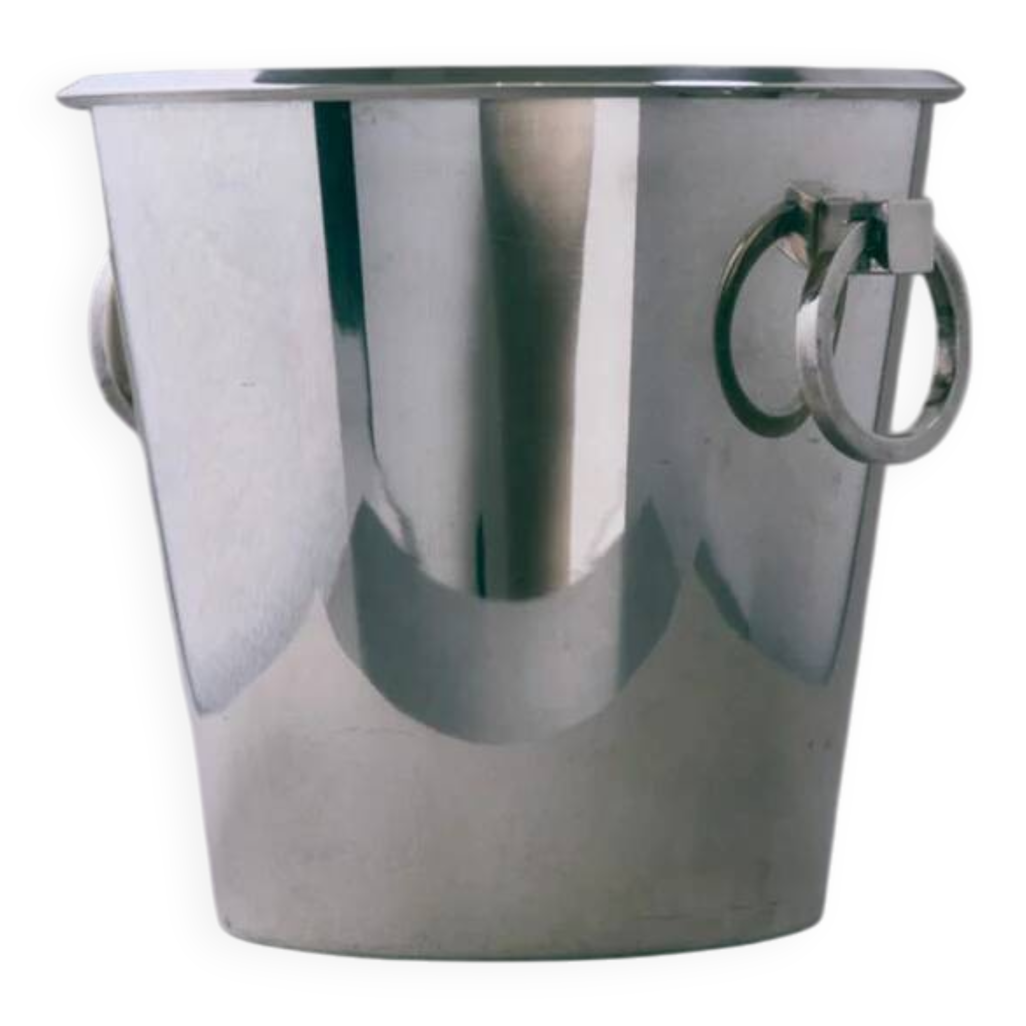 Seau à champagne art déco en métal argenté, 1960s