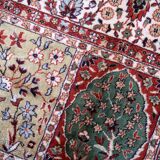 Tapis Vintage Indien Style Qum Fait Main en Laine – Années 1970 – 245 x 352