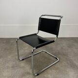B33 chair black leather, 1980, Marcel Breuer