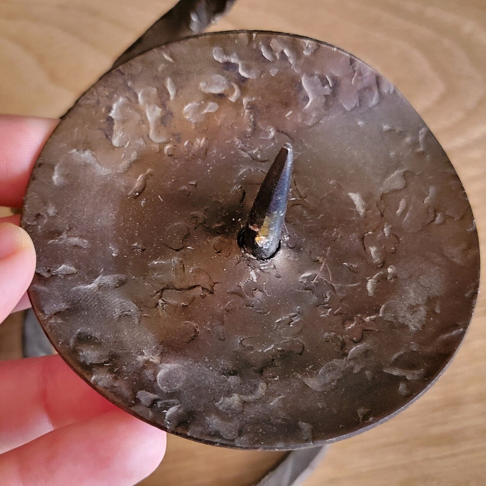 Brutalist wrought iron candle holder brutal art