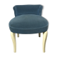 1930 blue velvet hairdresser chair and curved wooden feet