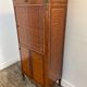 Louis XVI music cabinet, marquetry, brass gallery, marble top