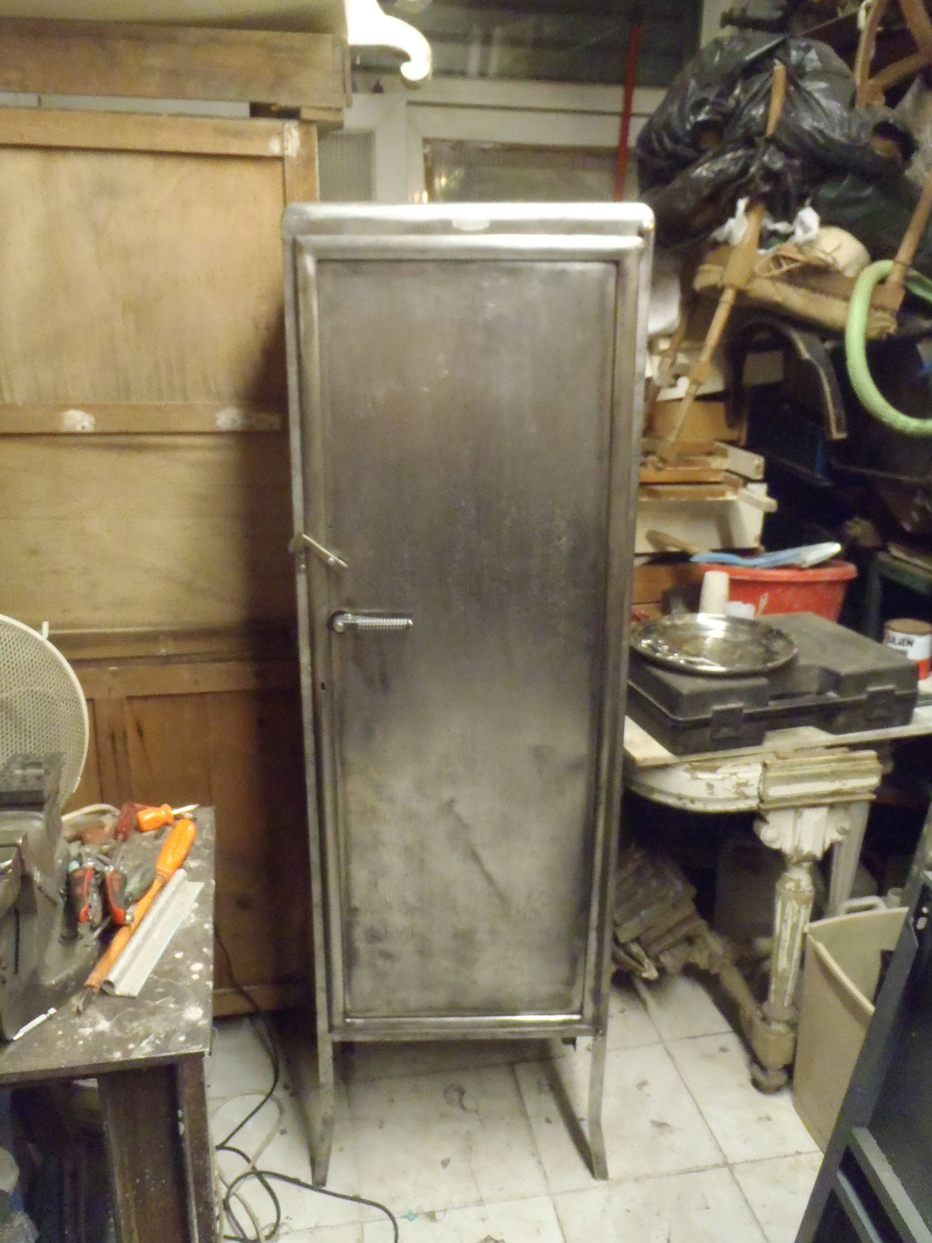 Industrial metal column cabinet.