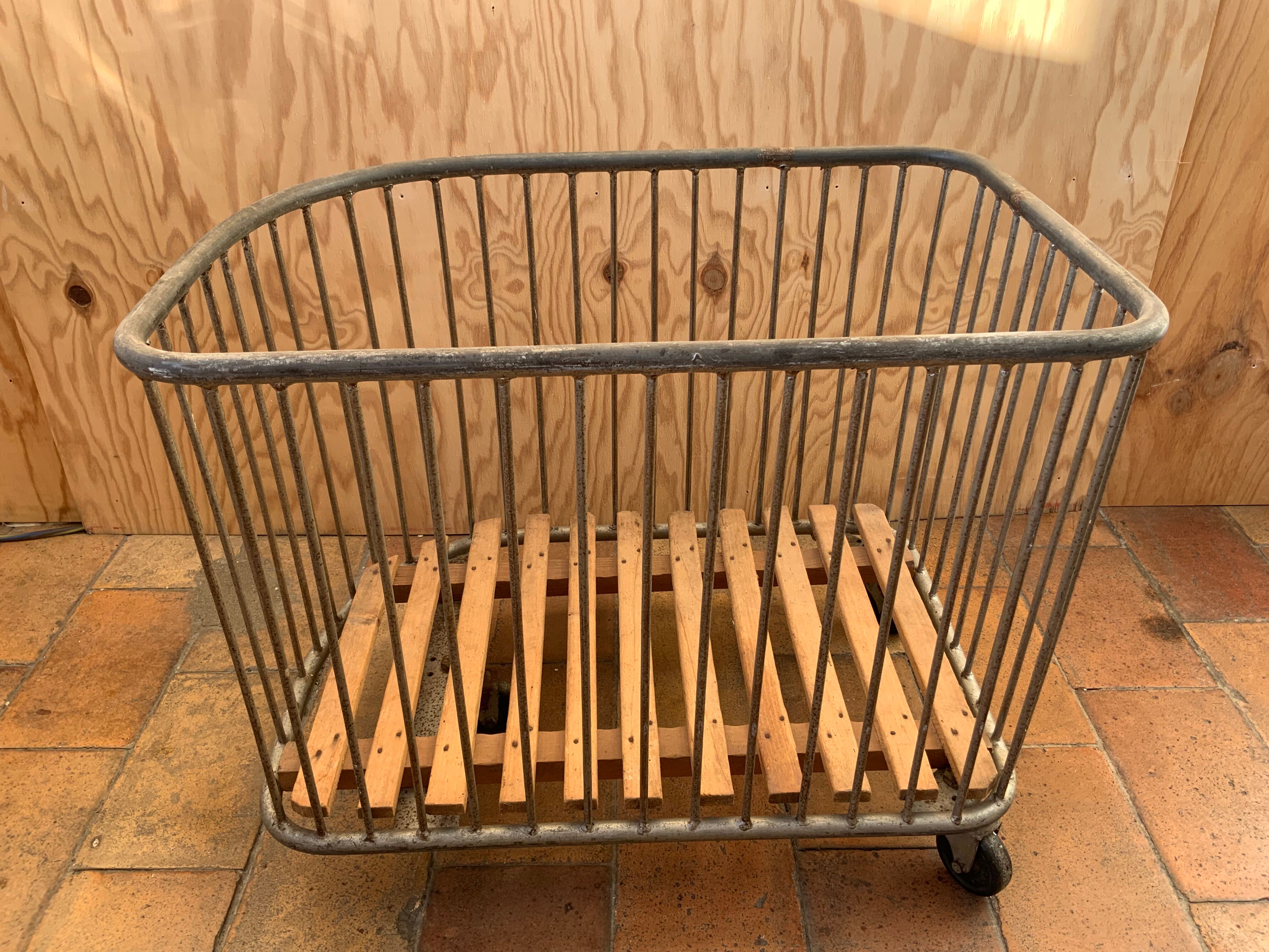 Vintage metal industrial trolley